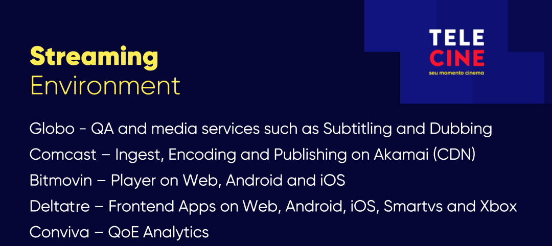 Telecine video streaming environment setup for SmartPlay case study